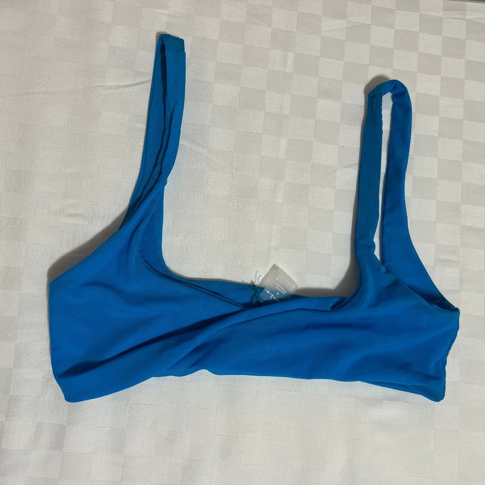 Gonza Twist Bikini Top Size Small Daniela Blue Nylon